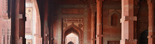 Corridor of Jama Masjid, Fatehpur Sikri, Agra, Uttar Pradesh, India,