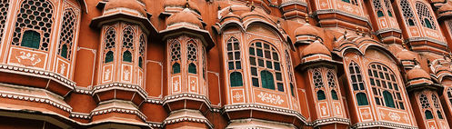 Cropped photo of the Hawa Mahal in Jaipur, India.